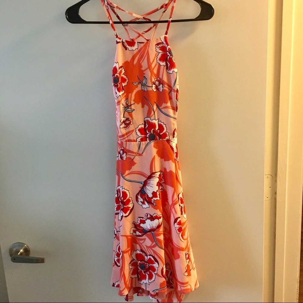 Charlotte Russe Floral Lace Up Dress
